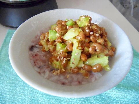 セロリ納豆ごはん